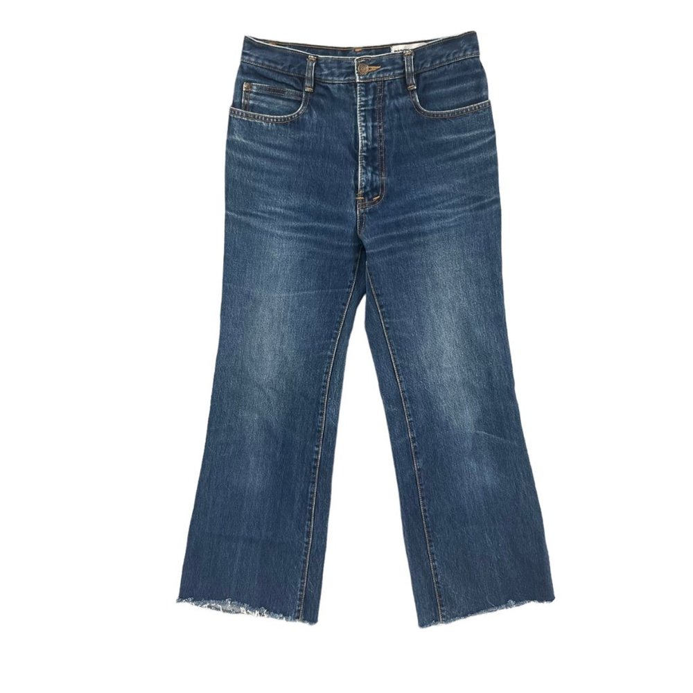 Bigstone Wide Leg Jeans Womens Blue Raw Hem Western Denim Size 32